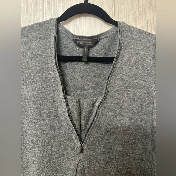 bcbgmaxazria 100% wool halfzip 3/4 sleeve sweater size L - Picture 2 of 9